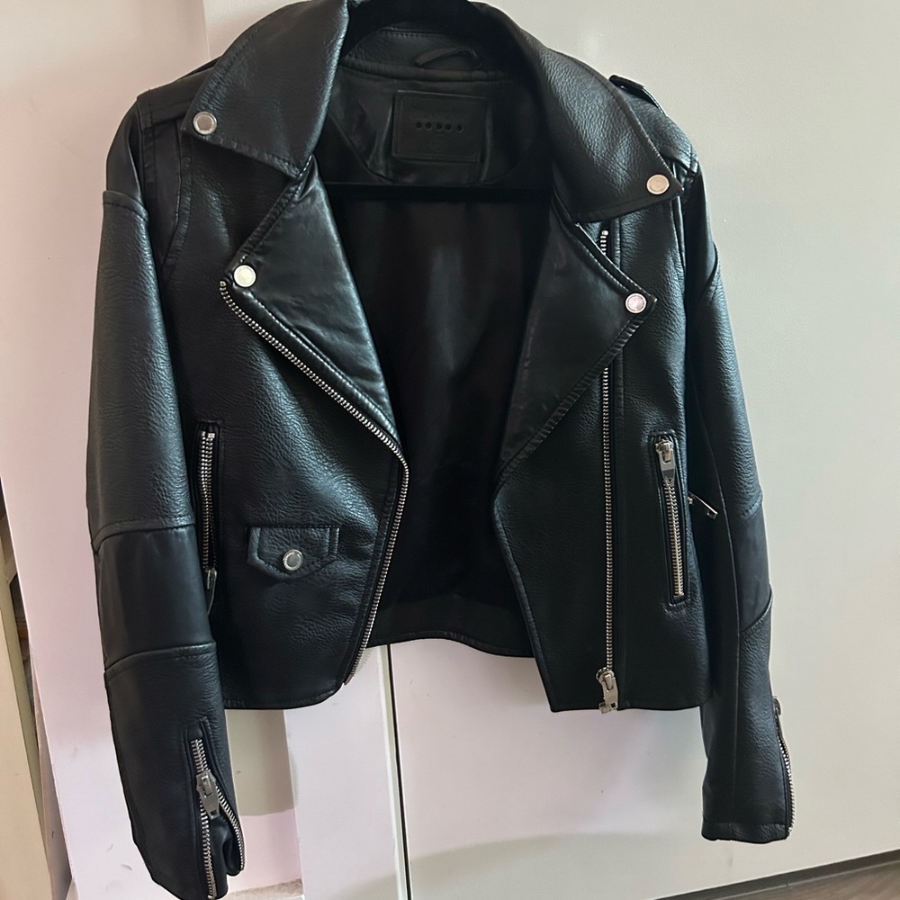 Black faux leather jacket